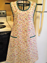 Load image into Gallery viewer, Grandma Vintage Style Full Apron in a Pink Floral on Yellow size XL