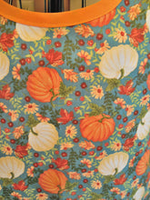 Load image into Gallery viewer, Women&#39;s Fall Thanksgiving Old Fashioned Pumpkin Apron in Teal size XL