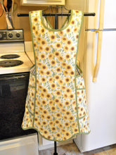 Load image into Gallery viewer, Old Fashioned Cross Back No Tie Apron with Sunflowers in Large