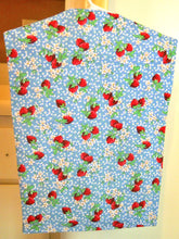 Load image into Gallery viewer, Old Fashioned Style Clothespin Bag in Blue with Strawberries