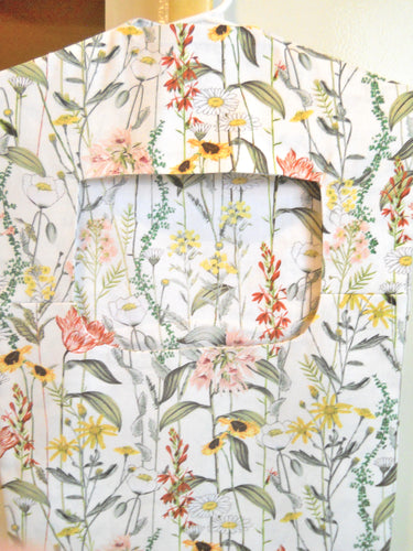 Old Style Clothespin Bag with Vintage Wildflowers