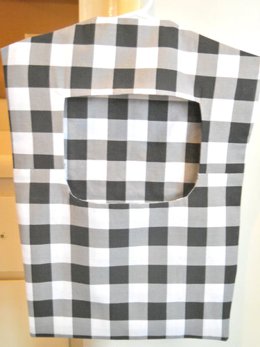 Vintage Style Clothespin Bag with Black and White Buffalo Checks