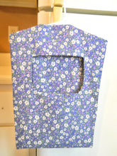 Load image into Gallery viewer, Old Style Clothespin Bag in Blue and Orchid Floral