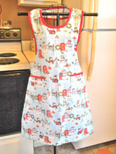 Load image into Gallery viewer, Christmas Old Fashioned Grandma Style Apron with Snowmen and Mailboxes in Large