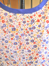 Load image into Gallery viewer, Old Fashioned Full Apron with a Blue Red and Yellow Floral size Small