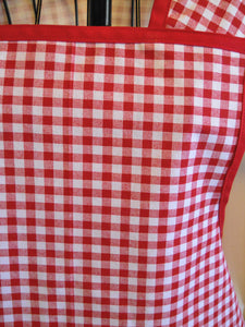 Plus Size Old Fashioned Farmhouse Red Gingham Check Apron in 3XL