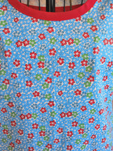 Load image into Gallery viewer, Old Fashioned Grandma Style Blue and Red Floral Apron in Medium