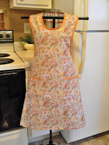 Fall Thanksgiving Vintage Style Apron with Autumn Leaves in Medium